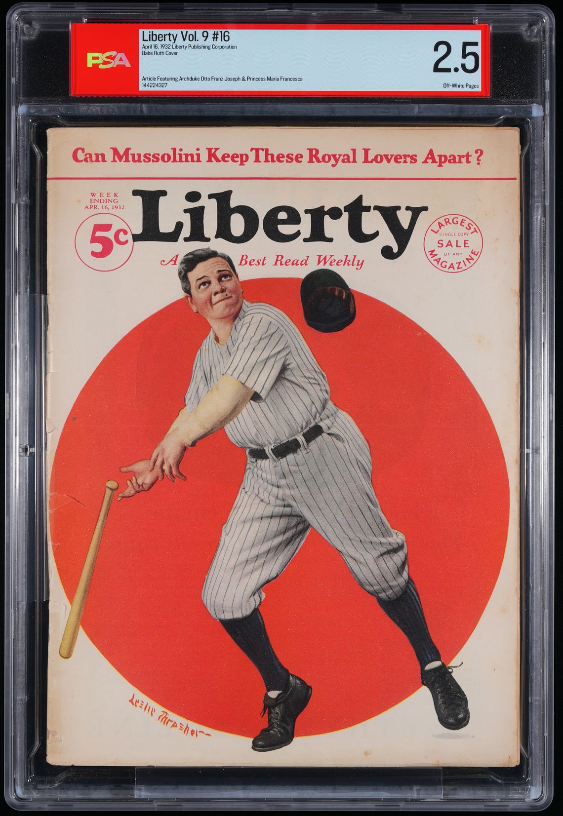 1932 Babe Ruth PSA 2.5 Graded Vintage Magazine Cover — Sport Card Culture