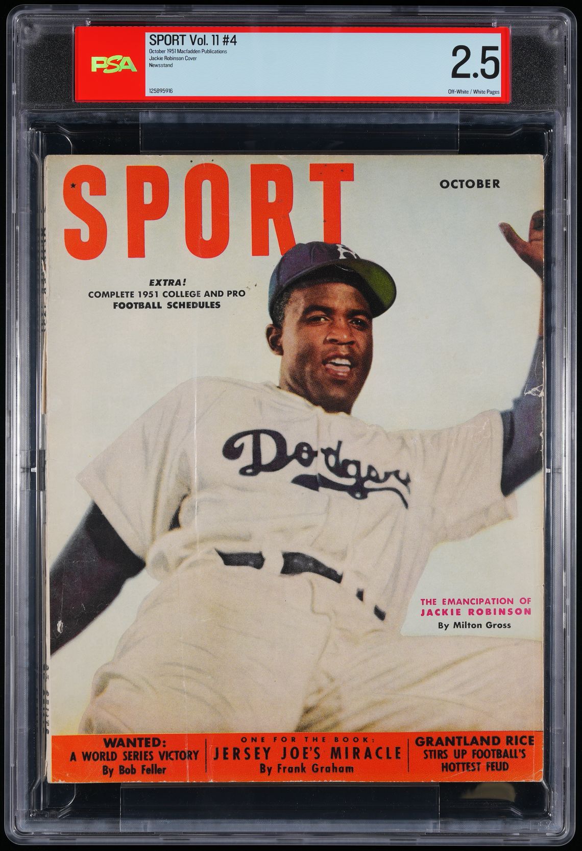 1951 Jackie Robinson PSA 2 Graded Baseball Magazine Cover — Sport Card Culture