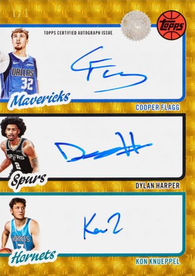 Triple autograph card from 2025-26 Topps Basketball
