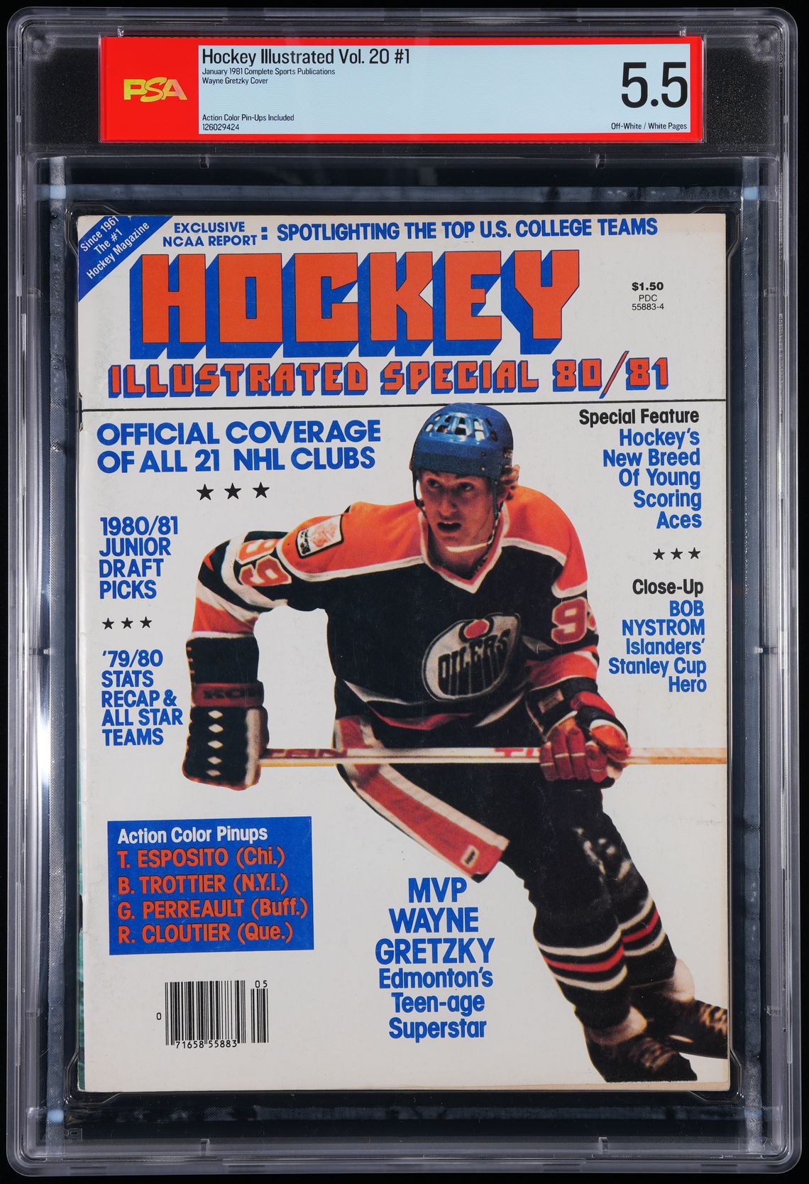 1980 Wayne Gretzky Hockey Illustrated Magazine Cover Edmonton Oilers PSA Graded